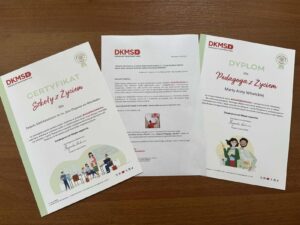 List z&nbsp;podziękowaniem od&nbsp;fundacji DKMS