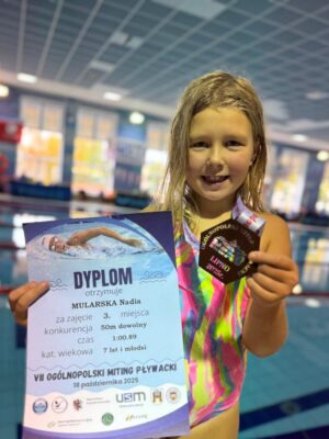 Sukces Nadii Mularskiej z&nbsp;klasy 1b SP na&nbsp;VII Ogólnopolskim Mitingu Pływackim w&nbsp;Lipnie