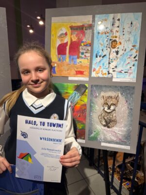 Sukces Julii Nowakowskiej z&nbsp;kl. 5a SP w&nbsp;Ogólnopolskim Konkursie Plastycznym „HALO, TU&nbsp;TUWIM!”
