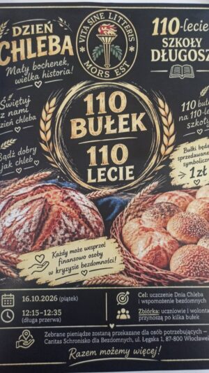 Dzień Chleba u&nbsp;Długosza – 110 bułek na&nbsp;110-lecie szkoły: dobro, które łączy, i&nbsp;muzyka, która&nbsp;porusza serca